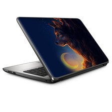 Universal Laptop Skins Wrap for 14" - wolf clouds moon sky