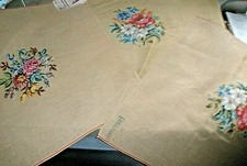 Vtg Paragon PREWORKED Needlepoint Tapestry Canvas Embroidered Flowers YOU CHOOSE
