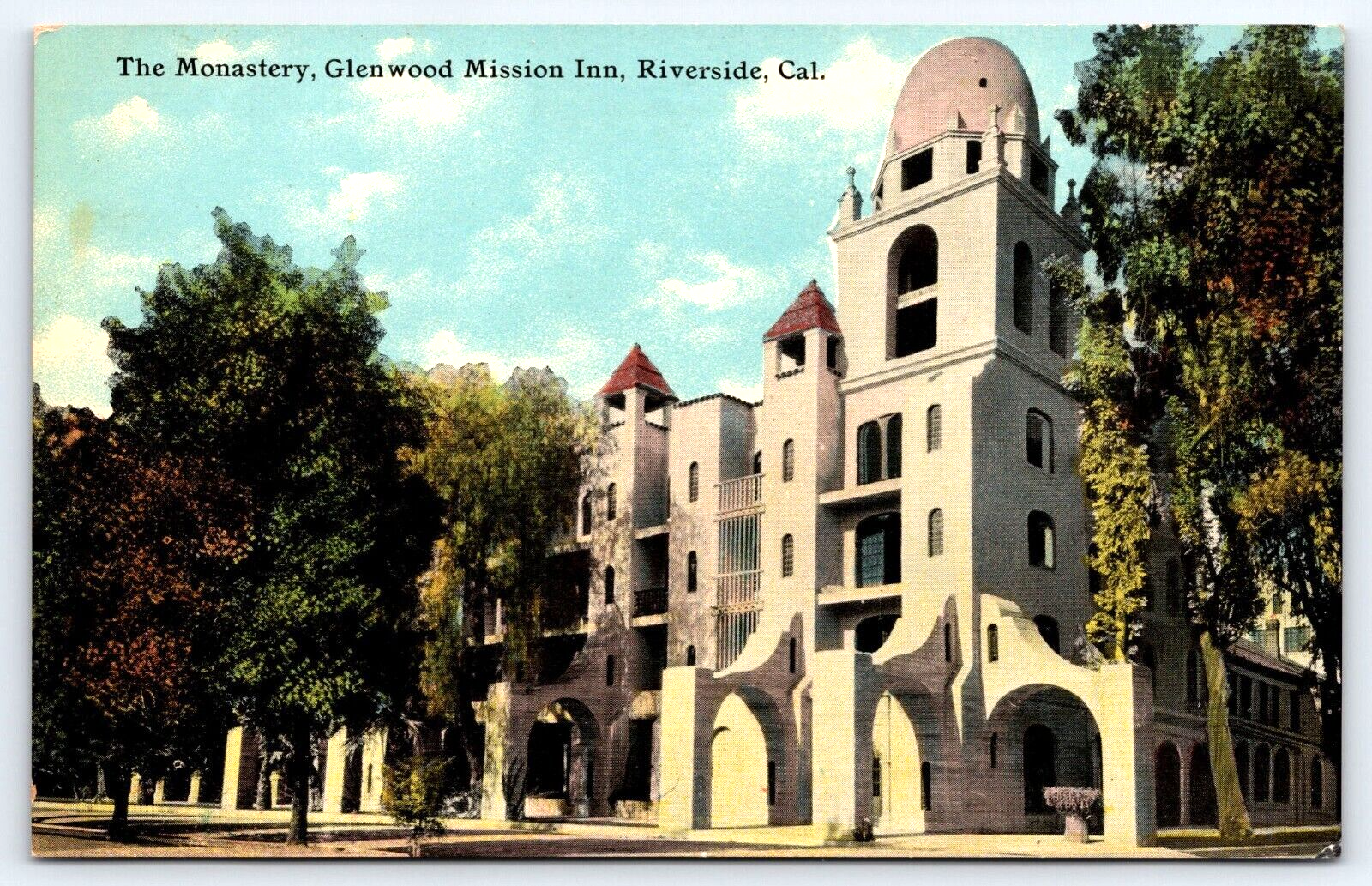 Original Vintage Postcard Glenwood Mission Inn Monastery Riverside California