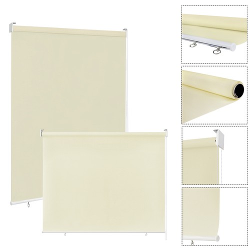 Beige Außenrollo Wetterfest Outdoor Rollo Sonnenschutz Balkonrollo UV-Schutz DHL - 第 1/18 張圖片