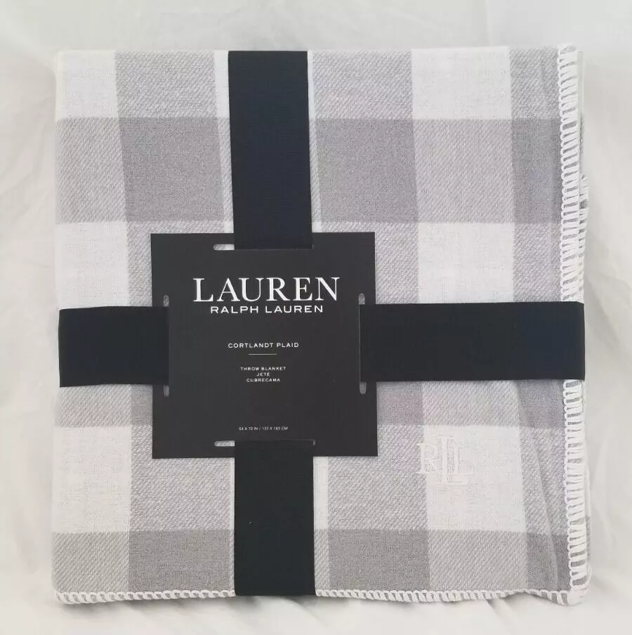 Ralph lauren plaid throw blanket sale