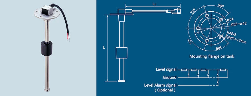 marine Fuel Tank Level Sending Unit - KUS / WEMA 17.625" Sensor - Image 3 of 3