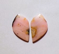 36.05 Cts Natural Pink Opal Drilled Cabochon Match Pair Gemstone 35X21MM 15