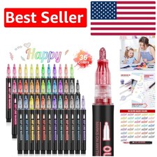 Metallic Glitter Outline Pens - 36 Colors of Creative Expression for All Ages