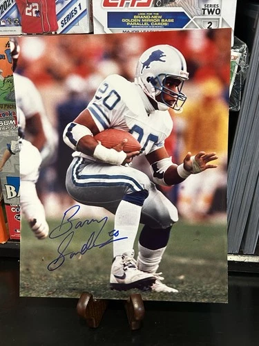 BARRY SANDERS AUTOGRAPHED 8X10 PHOTO 🏈 - SEE PICS - ⚡️