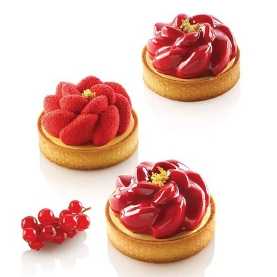 Silikon Fleur Crostatine Form mit 6 Ringen Tortenring Ø 8 cm SILIKOMART