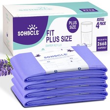 Diaper Pail Refill Bags Compatible with Dekor Plus Diaper Pail Refills 4 Pack...