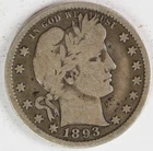 VG 1893 S Barber Quarter