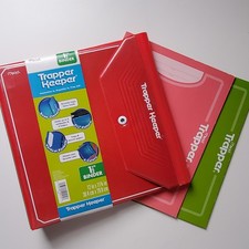 Mead Trapper Keeper Red 1.5" 3 Ring Binder Folio Pocket 2013  2 Folders Wear