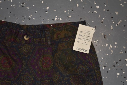 NWT VINTAGE 90's NAUTICA Size 30 Men's Pleated Nantucket Short Dark Floral Print - Picture 7 of 8