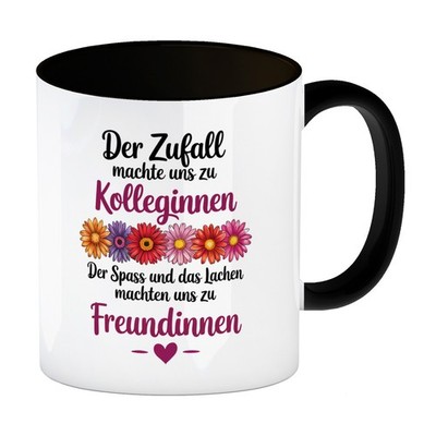 Beste Kollegin Kaffeebecher in schwarz mit Spruch nicht nur Kolleginnen sondern