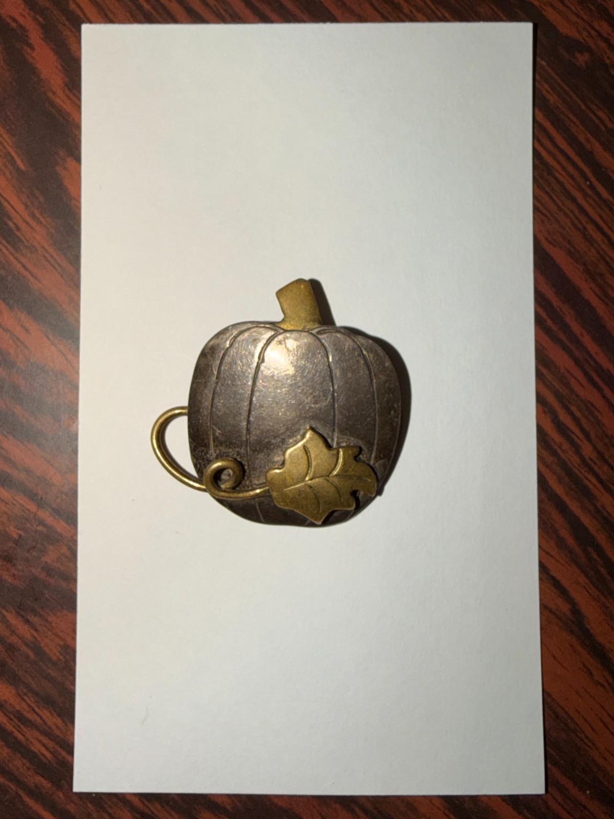 Sterling silver figural pumpkin brooch made in Mexico