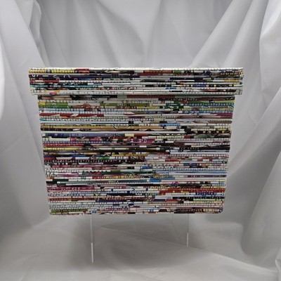 Vintage Rolled Magazine Box Chic Folk Art Shabby MCM Decor Abstract