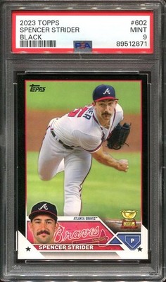 2023 Spencer Strider Topps Series 2 Black /72 #602 Atlanta Braves PSA 9