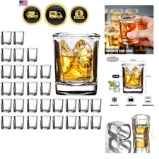 30 Pack Heavy Base Shot Glasses Bulk, 2.2 oz Square Shot Glass Set, Clear Esp...