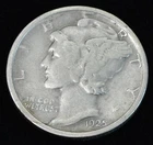1925 D Mercury Dime 10c- Fine - Better Date Denver