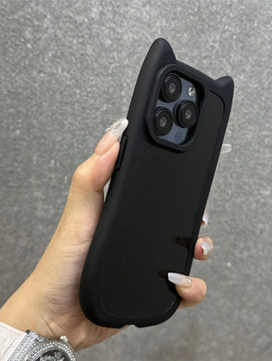 For iPhone 17 16 15 14 13 12 Pro Max Cute 3D Cat Ear Soft Bumper Silicone Case