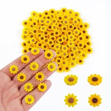 200 Pieces Tiny Sunflower for Crafts Dollhouse Miniatures Resin Mini Things D...