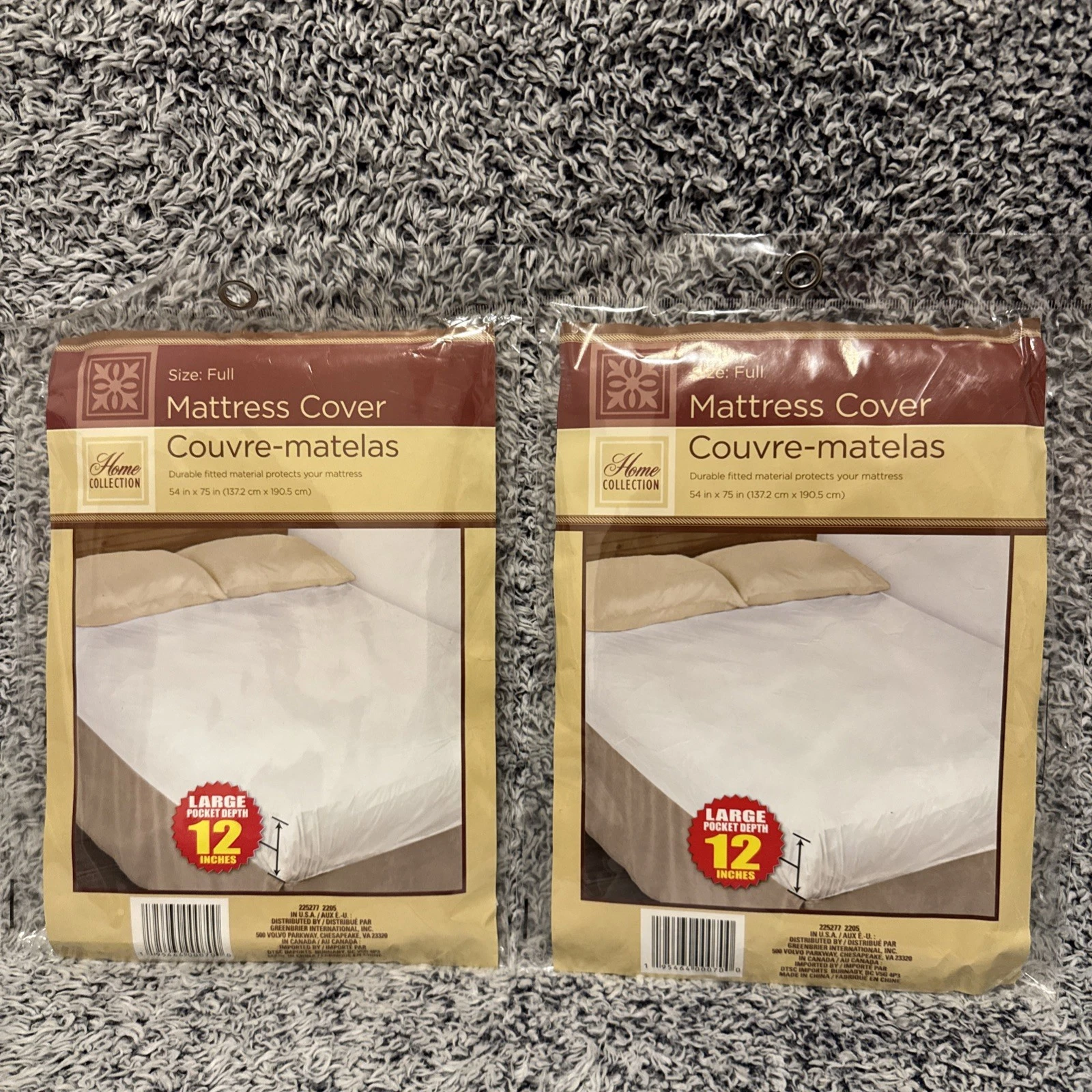 2-X Full Size Fitted Mattress Cover White 54" x 75" Waterproof Protection