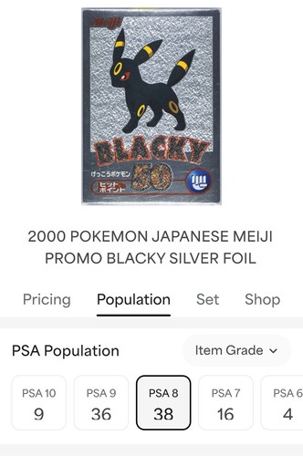 PSA 8 BLACKY Pokemon 2000 Meiji PROMO Silver Foil Umbreon Japanese US Seller! - Picture 4 of 5