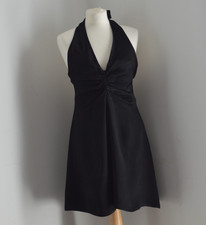 ZARA Dress Black Satin Halter Neck Mini Dress UK L RRP £29.99 BNWT