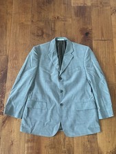 Yves Saint Laurent Pour Homme Gray Plaid Wool Blazer Sport Coat 42R
