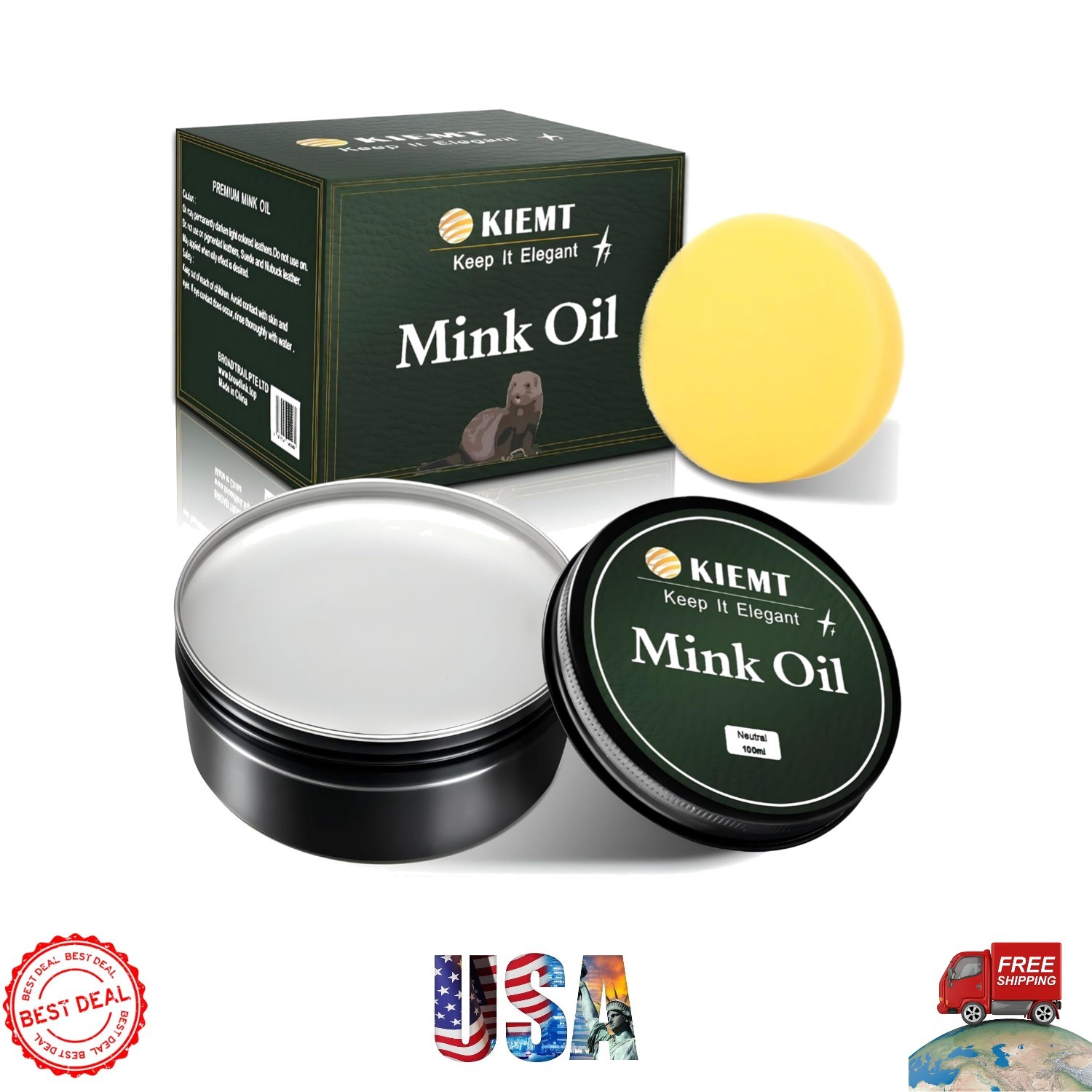 All-in-One  Leather Care Kit with Mink Oil for Restoration & Protection