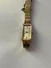 VTG SEIKO 1320-5029 Quartz Ladies Tank Watch-Working-Gold-70's Japan