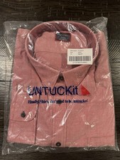 Untuckit Men's Long Sleeve Button-Up Dress Shirt Salmon XXXLC NWT