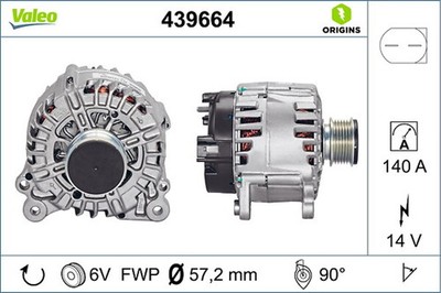 Lichtmaschine Generator Lima VALEO ORIGINS - NEW O.E. TECHNOLOGIE 439664 für VW