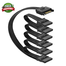 Sata Power Splitter Cable 5 5 Inches 6 Way Black 15 Pin SATA Cable