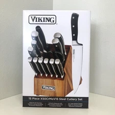 Viking Professional 15-Piece Knife German Steel Cutlery Set Kitchen Luxury - NEW