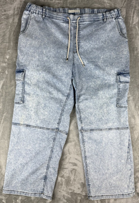 EST 1946 Denim Women s Acid Wash Cargo Jeans Plus Size 22W