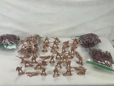 Lot Of vintage-style plastic army men figures, likely from a WWII playset