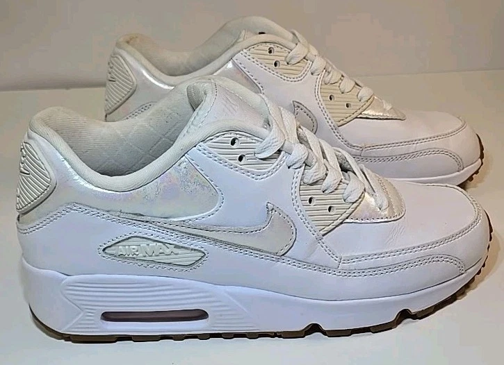 Nike  Air Max 90 Mid Chunky Sneakers White Lace Up Low 897987-101 5.5Y 7.5 WOMAN - Image 3 of 4