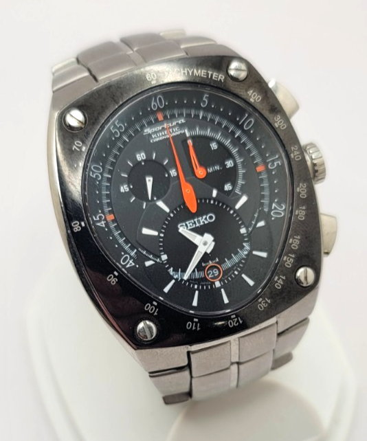 Vintage Seiko Sportura Kinetic Chronograph 7L22-0Ad0 works | eBay