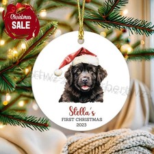 Personalized Newfoundland Dog Ornament, Dog's First Christmas Ornament, Newfo...