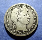 1910 Barber Quarter  VG/Fine