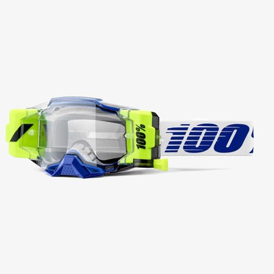 100% MX | MTB Brille - Armega FORECAST Roll-Off System (BLAU/WEISS)