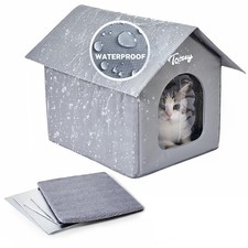 Insulated Outdoor Cat House with 4 Bonus Insulation Sheets - Weather-Resistan...