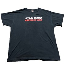 Vintage Star Wars Empire At War Black T shirt Men XL Short Sleeve Lucas Arts Tee