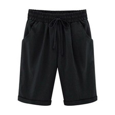 Plus Size Women Summer Hot Pants Elastic Waist Shorts Ladies Beach Casual Shorts