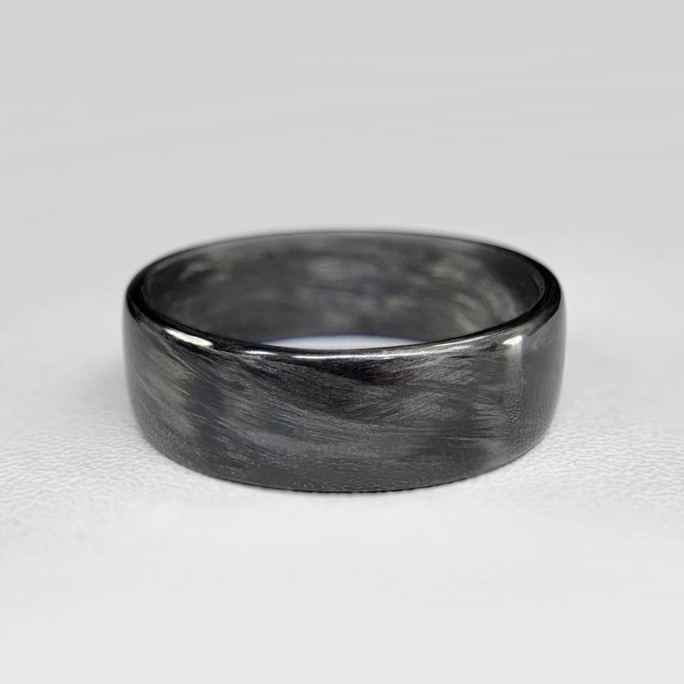 Carbon Fiber Mens Wedding Band - Gloss Finish - Made in USA - sizes 4-16 - Image 4 of 4