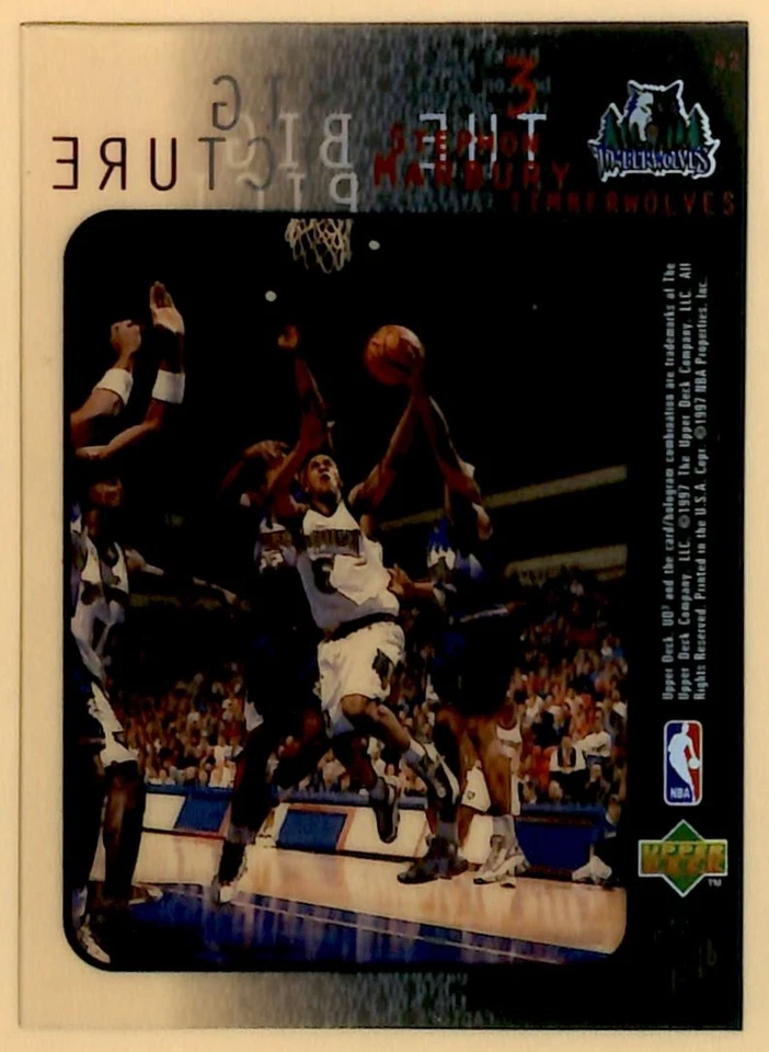 1997-98 Upper Deck UD3 #42 Stephon Marbury Minnesota Timberwolves - Image 2 of 2