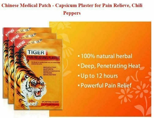 Tiger Pain Balm Relief Plaster Patches - 10 Pack - 40 pcs - 7 x 10 cm Red - Picture 6 of 8