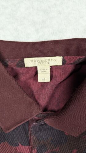 Camisa BURBERRY BRIT Hombres Mediana Polo Camuflada Logo Cuello Manga Corta Informal Lujo - Imagen 5 de 10
