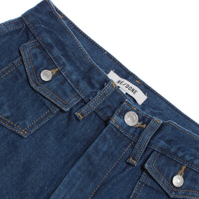 Re/Done NWT Denim Jeans Size 24 US 70s Wide Leg Pocket in True Rinse Blue