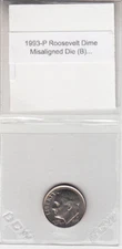 1993-P Roosevelt Dime Misaligned Die Off Center Obverse Error Variety MAD