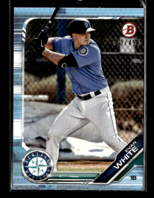 2019 Bowman Draft #BD-172 Evan White Sky Blue /499