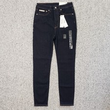 NWT Calvin Klein Jeans Womens 29 Original High Rise Skinny Dark Blue Denim